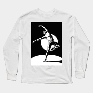 Contemporary Male Dancer Linoprint Long Sleeve T-Shirt